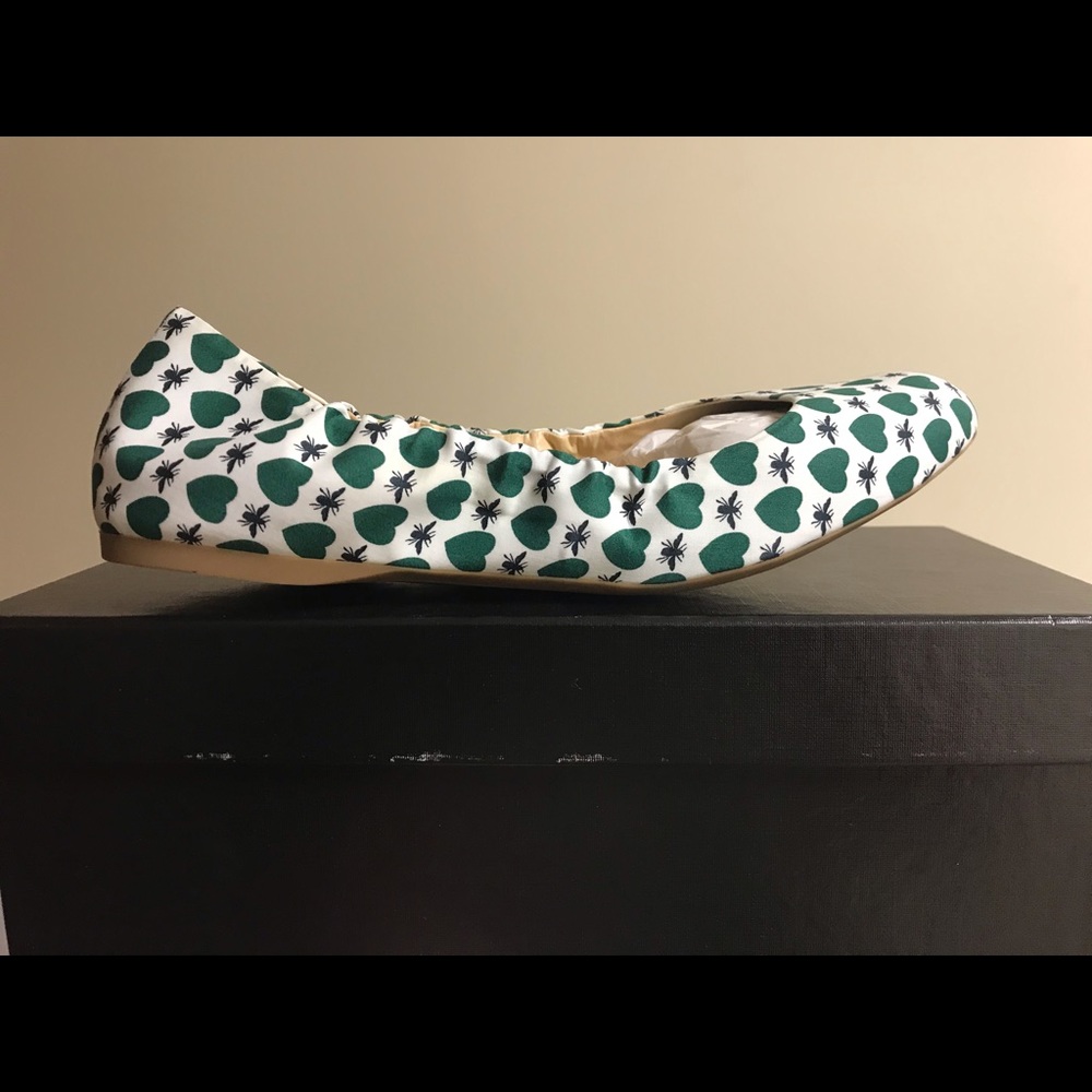 J Crew Deep Green Emma Brocade Flats